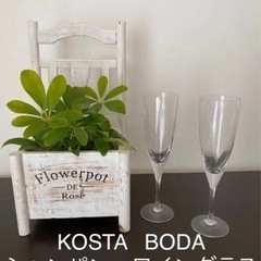 未使用　KOSTA BODA ワイン・シャンパンペアグラス　ペア