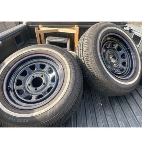 ブラックスチール×ホワイトリボン15× 7J+20位114.3-5H19年バリ山 ブラックスチール×ホワイトリボン15× 7J+20位114.3-5H19年バリ山