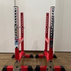 ベンチ台、バーベルラック、シャフト、セーフティーバー（4つセット売り）