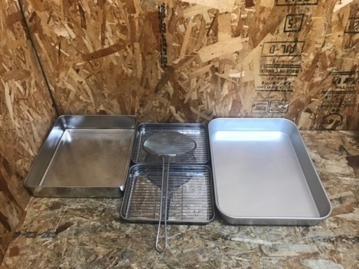 (5532) ステンレスバット アルミバット スリースノー丸カス揚げ 他 まとめて 業務用 厨房器具 飲食店 店舗