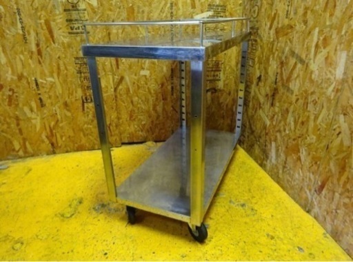 407-0)ステンレス 作業台 キャスター付き 2段 ワゴン カート 台車