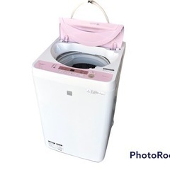 【ピンクでかわいい💓】洗濯機　シャープ　５.５キロ　ホース付き　美品