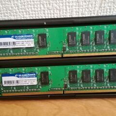シリコンパワー メモリ DDR2 1GB 2枚 動作品