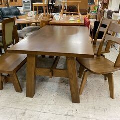 【愛品館 江戸川店】U-TOP ベンチダイニングテーブル4点セット ID:152-008006-007