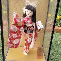 決まりました　日本人形　女の子　雅風作　ケース付き　