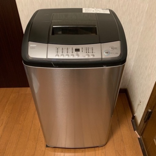 ハイアール　全自動　洗濯機　風乾燥機能付き シルバー　2019年製 美品
