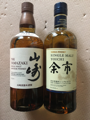 国産ウイスキー700ml山崎と余市