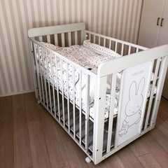 ミッフィーベビーベッド+赤ちゃんの城ふとんセット