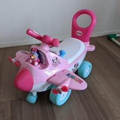 ★美品★ミニーちゃん 手押し車 飛行機の乗り物