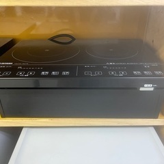 【リサイクルサービス八光　田上店　安心の1か月保証　配達・設置OK】2口IHクッキングヒーター 200Vタイプ IHC-S225-B ブラック