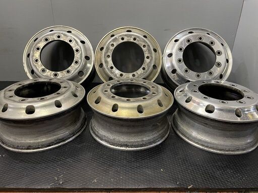 トラックホイール アルミホイール 22.5X8.25 S 10 165 A 22.5インチ 6本 10H PCD335 大型トラック 大型バス等　(KH02) クレジットカード QRコード決済可能