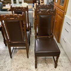 【愛品館 江戸川店】英国調アンティーク ダイニングテーブルセット ID:152-008012-007