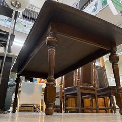 【愛品館 江戸川店】英国調アンティーク ダイニングテーブルセット ID:152-008012-007