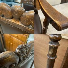 【愛品館 江戸川店】英国調アンティーク ダイニングテーブルセット ID:152-008012-007