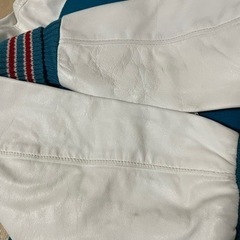 メンズ： SKOOKUM スクーカム＊スタジャン　ブルーｘ白 （レザー切り替え）