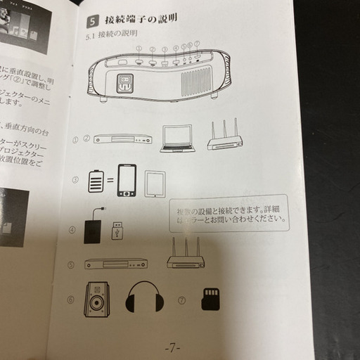 美品　led projector プロジェクター スクリーン付き