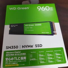 M2 SSD 960G NVMe WD Green 新品未開封