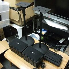 BOSE スピーカー101MM2個と1705Ⅱアンプと純正パンスタンドGMA-3・3W 2本