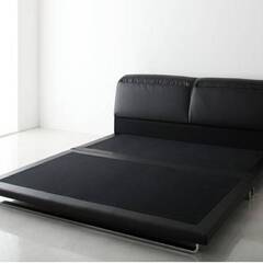 クイーンサイズ・モダンデザイン高級レザーデザイナーズベッド・ブラック 8-5 クイーンサイズ・モダンデザイン高級レザーデザイナーズベッド