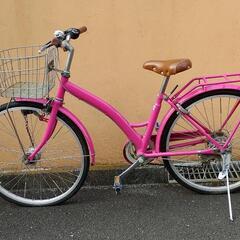 自転車　24インチ　ピンク色　500円