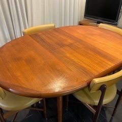 アンティーク　ダイニングテーブルチェア4脚セット