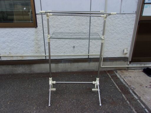 JM14779)物干し台 折り畳み式 幅：約83.5cm 高さ：約128cm 奥行：約54cm 中古品【取りに来られる方限定】