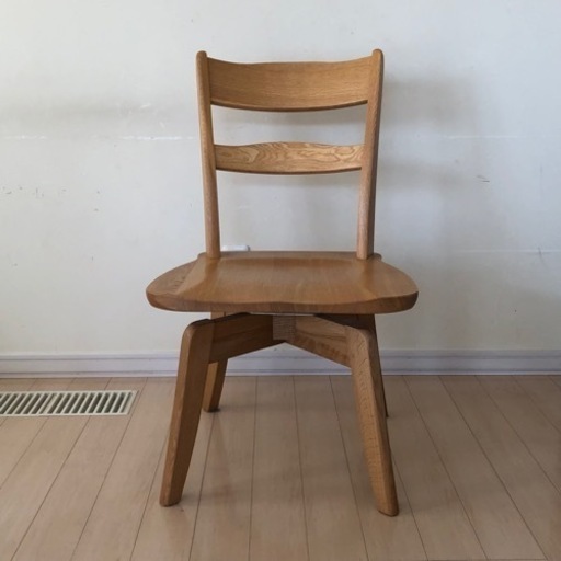 木製椅子　回転　2脚セット　飛騨　渡辺木工