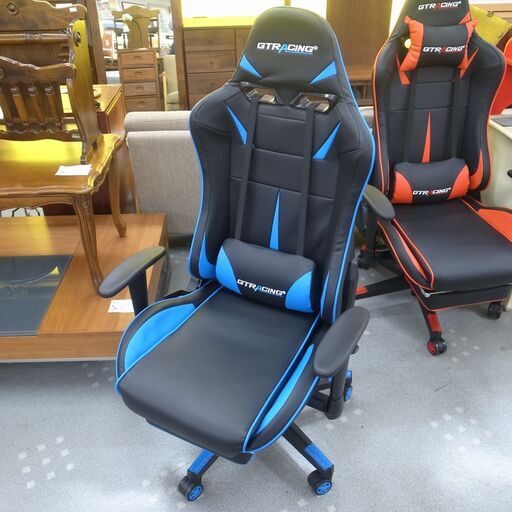 GT RACING ゲーミングチェア フットレスト シリーズ GT909 BLUE 青色 モノ市場半田店 119