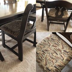 【カリモク】 ダイニングテーブル チェア6脚セット♪ チェアの背もたれデザインがおしゃれ　