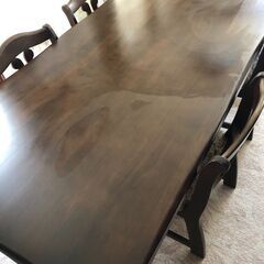 【カリモク】 ダイニングテーブル チェア6脚セット♪ チェアの背もたれデザインがおしゃれ　