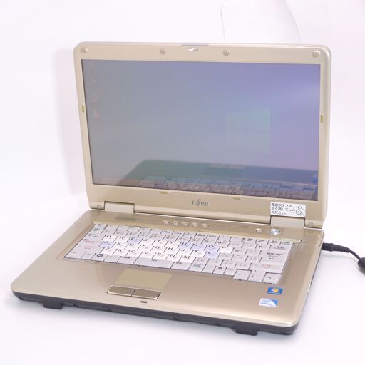 中古良品 Wi-Fi有 ノートパソコン 富士通 AH/R3 金色 タッチパネル 15.6インチCeleron 4GB 500G DVDマルチ 無線LAN Windows10 Office