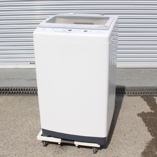 【かながわPay(au可)】T621) AQUA 8.0kg 2020年製 AQW-GV80H 全自動洗濯機 ワイドガラストップ ジェルボールコース 3Dパワフル洗浄 8kg 縦型洗濯機 アクア