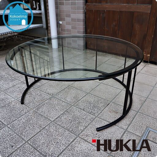 美品 HUKLA ガラス丸テーブル | gamaitalyonline.com.ar