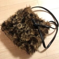 フェイクファーレオパードショルダーbag