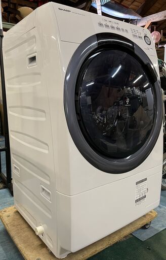 【成約済】tt　【高年式】2019年製　SHARP　ドラム式電気洗濯乾燥機　左開き　7.0kg　乾燥容量　3.5kg　ES-S7D-WL
