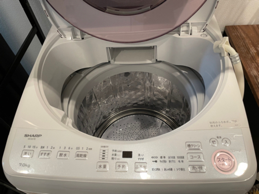 美品 洗濯機 SHARP 7kg  2020年製