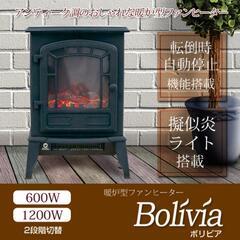 暖炉型ファンヒーター　ボリビア　ブラック 新製品。 未使用!!!