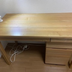 無印良品 オーク材デスク キャビネット、椅子付き