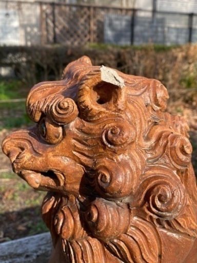 逸品 貴重 狛犬 獅子 シーサー 一対 置物 縁起物 置物 魔除け