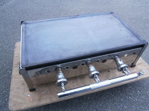 ☆中古品 焼き台 卓上グリドル LPガス 615ｘ500ｘ190ｍｍ 焼きそば お好み焼き 屋台 厨房 業務用 動作問題なし☆