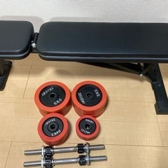 ダンベル30kg×2、トレーニングベンチセット