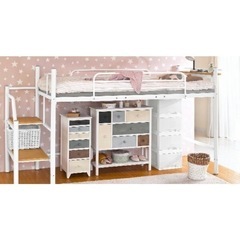 ロフトベッド　ロータイプ　階段タイプ