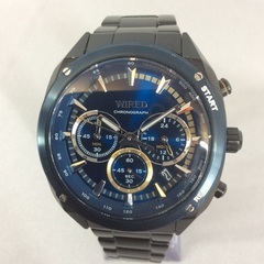 SEIKO セイコー WIRED ワイアード メンズクロノグラフ ブラックモデル 