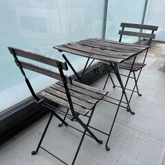 IKEA TARNO 折りたたみテーブル&チェア2脚セット (屋外用)