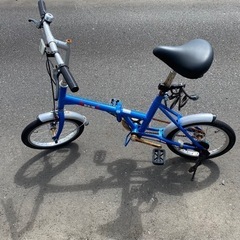 【ネット決済・配送可】折りたたみ自転車 16インチ ブルー 