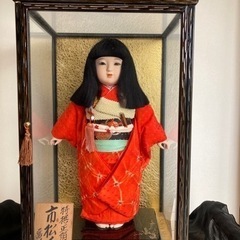 日本人形　ガラスケース付き　