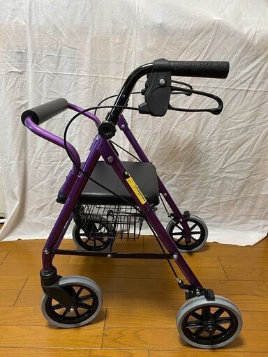 【美品】介護・歩行支援　歩行車　竹虎ヒューマンケア ハッピーミニ パープルメタリック