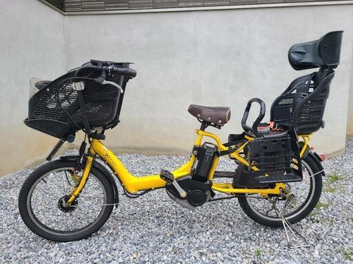 電動自転車　中古　黄色　子供のせ　３人乗り　取引決定　キャンセルない限り取引不可
