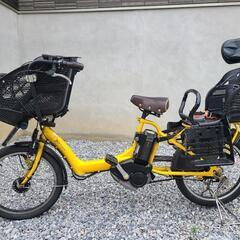 電動自転車　中古　黄色　子供のせ　３人乗り　取引決定　キャンセルない限り取引不可
