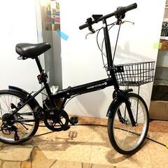 MOBI-CYCLE　ｶｺﾞ付き　折畳み自転車　20ｲﾝﾁ　ﾌﾞ...